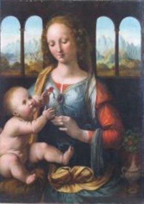 pictură - Leonardo da Vinci (după); Madona cu pruncul