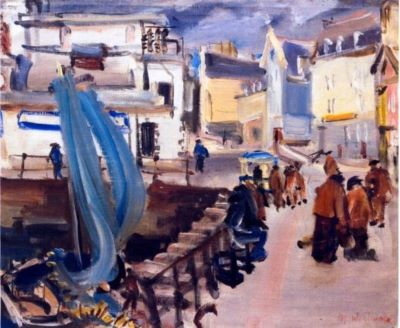 pictură - Wexler, Arnold Max; Port de pescari la Douarnenez