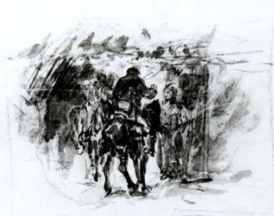 desen - Grigorescu, Nicolae; La botul calului