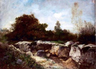 pictură - Grigorescu, Nicolae; Peisaj cu stânci la Fontainebleau