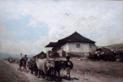 pictură - Grigorescu, Nicolae; Care cu boi la Orății