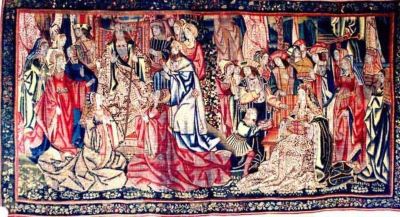 tapiserie - Philippe, Maestrul; Regele Solomon primind vizita reginei din Saba