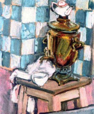 pictură - Wexler, Arnold Max; Ceainic pe scaun (Natură moartă cu samovar)