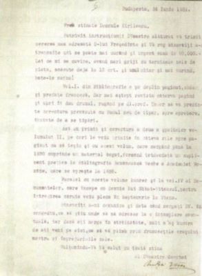 Veress, Andrei; scrisoare adresată de Andrei Veress domnului Kirileau