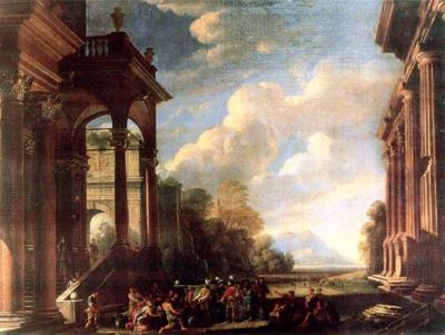 pictură - Ghisolfi, Giovanni; Abraham și Melhisedec
