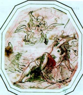 desen - Carracci, Agostino; Perseu și Andromeda