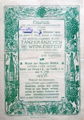Tipografia C. Kehrer; Invitație la spectacolul de dans și sărbătoare a recoltei
