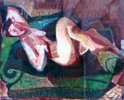 pictură - Maxy, Max Hermann; Nud culcat