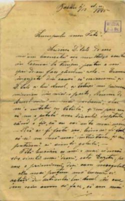 scrisoare - Davidescu, Sevastia (n. Mureșianu); Davidescu Sevastia către tatăl său, Mureșianu Iacob