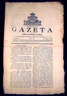 ziar - Barițiu, George (redactor); gazeta de Transilvania - primul număr