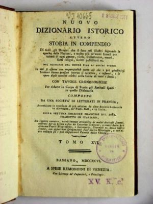 carte - Remondini di Venezia, editor comercial; Nuovo dizionario istorico