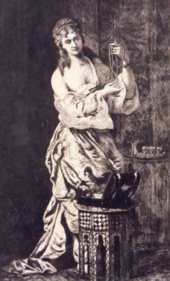 gravură - Aman, Theodor; Odalisca cu perle