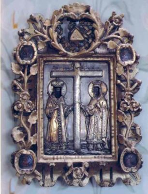 icoană; Sfinții Împărați Constantin și mama lui, Elena