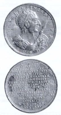Medalie dedicată împăratului Valentinian I