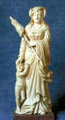 sculptură; Nobilă cu copil