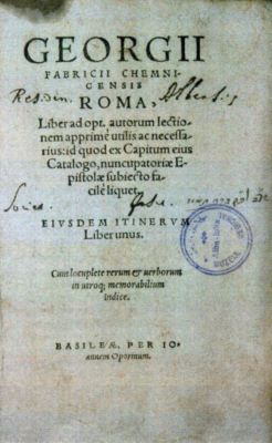 carte - Fabricius, Georgius; Roma. Liber unus