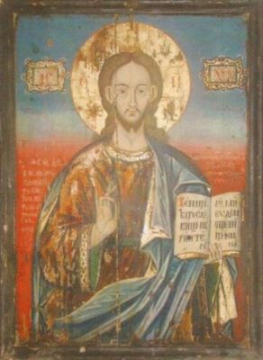 icoană pe lemn - Simon din Bălgrad; Iisus Hristos Pantocrator