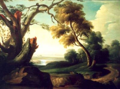 pictură - Tattarescu, Gheorghe; Peisaj cu arbore frânt
