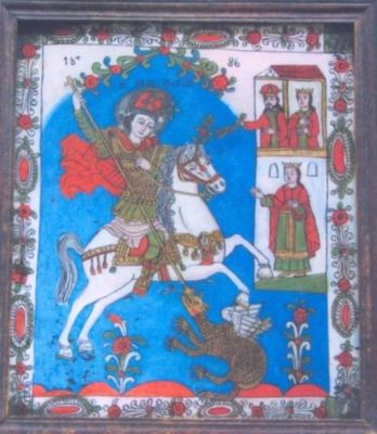icoană - Moga, Savu; Sfântul Gheorghe omorând balaurul