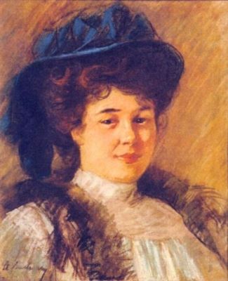 pictură - Luchian, Ștefan; Bust de femeie cu pălăria verde