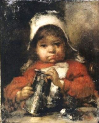 pictură - Grigorescu, Nicolae; Fetiță în roșu