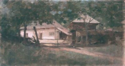 pictură - Grigorescu, Nicolae; Peisaj cu casă