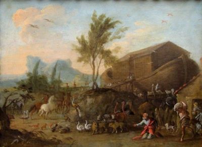 pictură - Canton, Franz Thomas; Arca lui Noe; pandant: Potopul