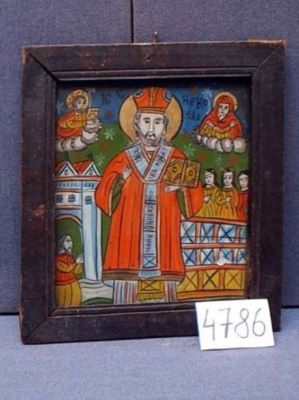 icoană pe sticlă; Sfântul Nicolae