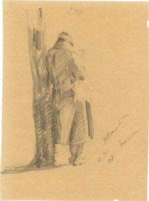 desen - Boambă, Horia; Ostaș în picioare, 1917