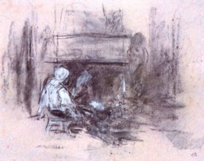 desen - Grigorescu, Nicolae; La vatră