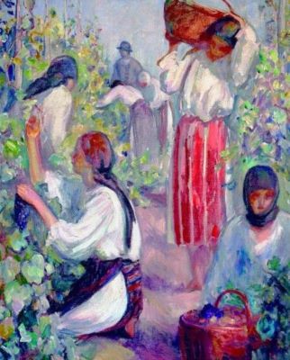 pictură de șevalet - Mützner, Samuel; La culesul viei