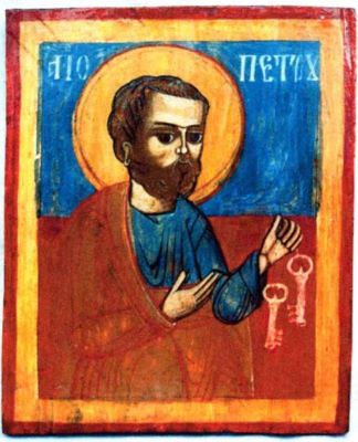 icoană pe lemn - Mihail, zugrav și diacon; Apostolul Petru