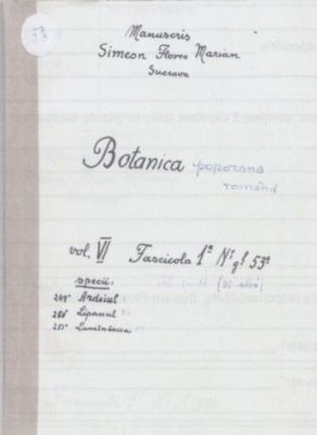 manuscris; Botanica poporană română vol. VI, fascicola 1 specii: Ardeiul, Lipanul, Lumînărica