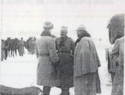fotografie; Regele Ferdinand I, generalii Averescu și Grigorescu, pe front