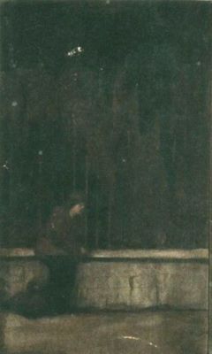pictură - Loghi, Kimon; Femeie lângă gard