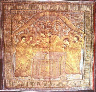 broderie ecleziastică; Împărtășirea apostolilor cu pâine