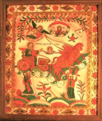 icoană pe sticlă - Purcariu, Matei (Țimforea); Sfântul Ilie
