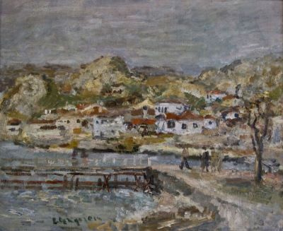 pictură de șevalet - Grigorescu, Lucian; Peisaj cu punte la Balcic