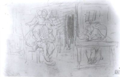 grafică - Grigorescu, Nicolae; Scenă de interior