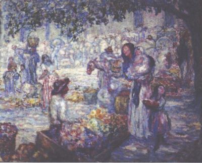 pictură de șevalet - Mützner, Samuel; Piață din Caracas