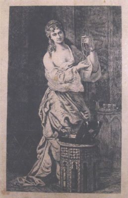 gravură - Aman, Theodor; Sultana cu mărgăritar
