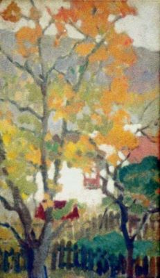 pictură - Tonitza, Nicolae; Peisaj de toamnă cu casă