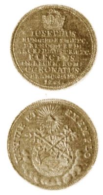 Medalie (jeton) dedicată alegerii și încoronării lui Iosif al II-lea ca împărat romano-german