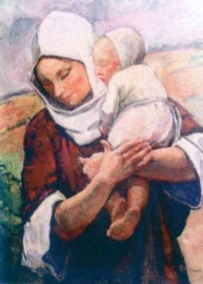 pictură - Ressu, Camil; Țărancă cu copil