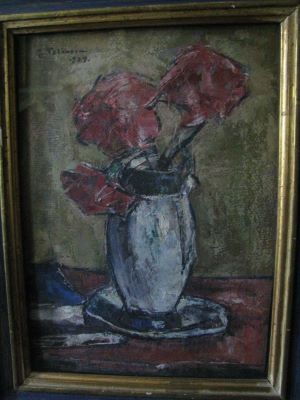 tablou - Petrașcu, Gheorghe; Vas cu flori roșii