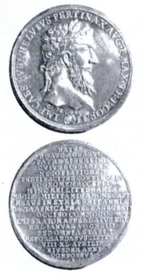 Medalie dedicată împăratului Pertinax