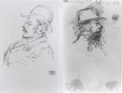 grafică - Grigorescu, Nicolae; Studiu pentru un portret de bărbat
