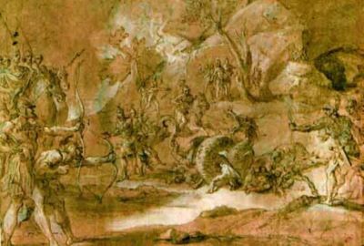 desen - Milani, Aureliano; Cadmus ucide dragonul