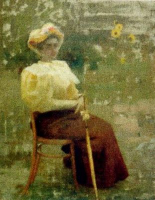 pictură - Artachino, Constantin; Femeie în grădină