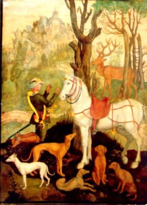 pictură - anonim german; Sfântul Eustatiu (Hubertus)